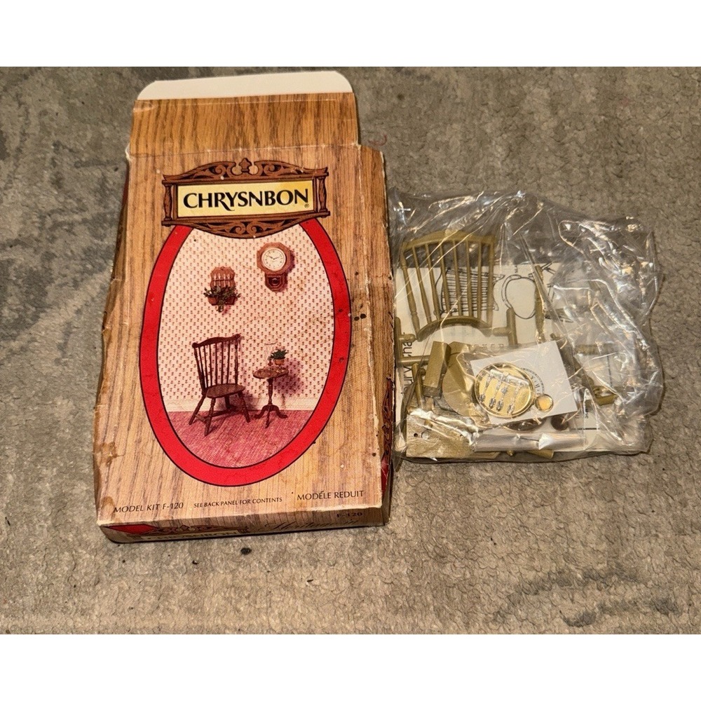 Miniature Dollhouse Chrysnbon Kit‎ /Candlestand Table Clock Chair Rack Kit-F120